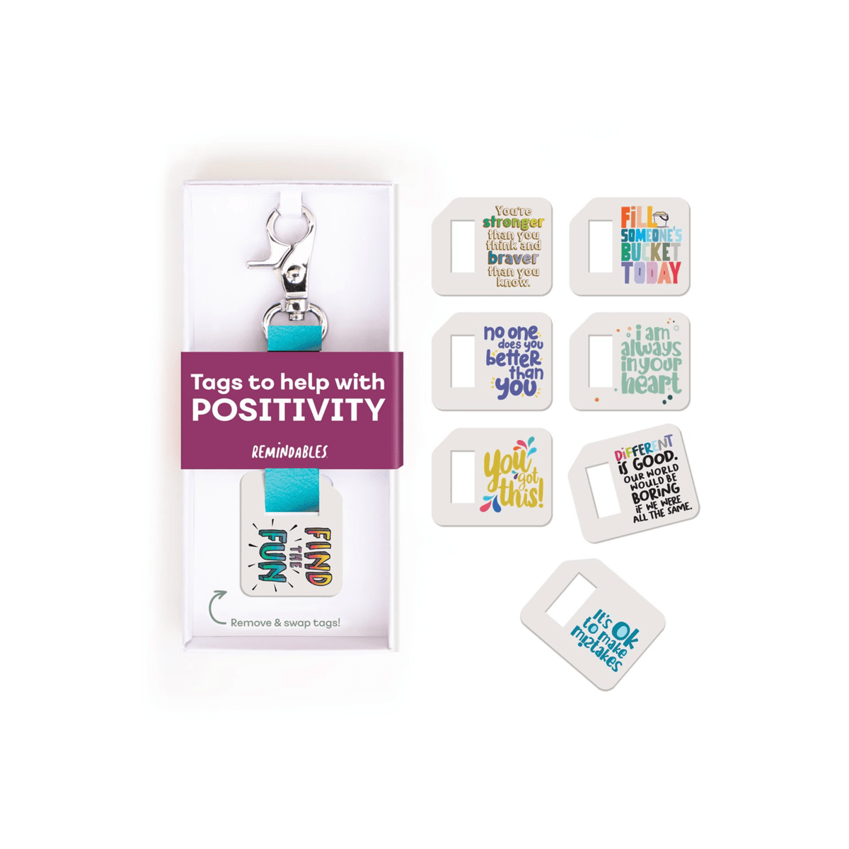 Remindables Bag Tags Turquoise Bag Tags Affirmation Set | Turquoise