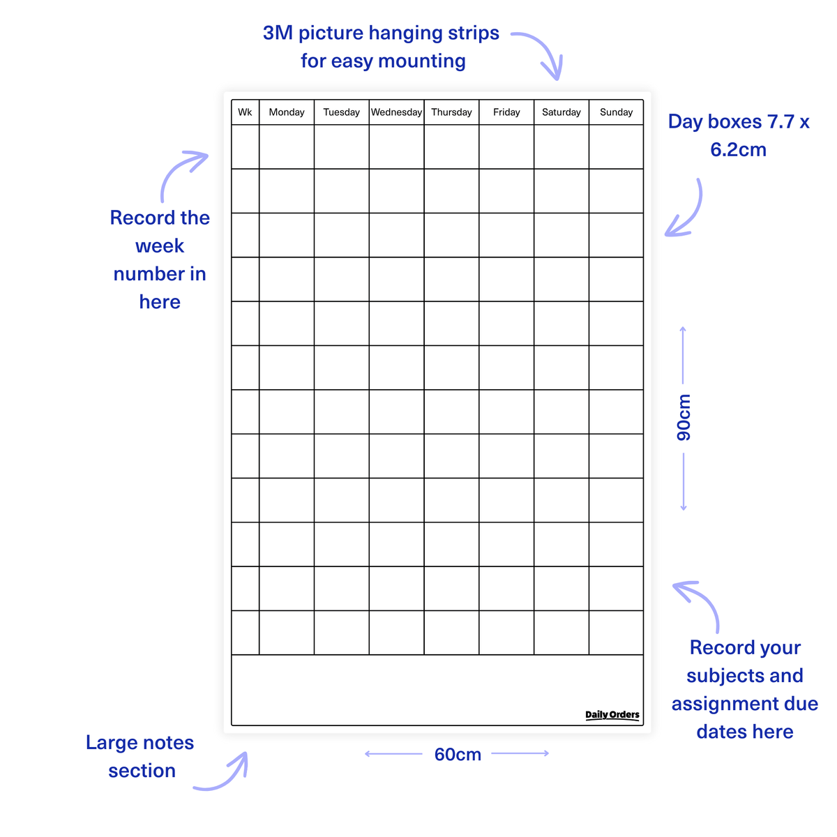 Daily Orders Planner M / White Term Planner | Portrait | White