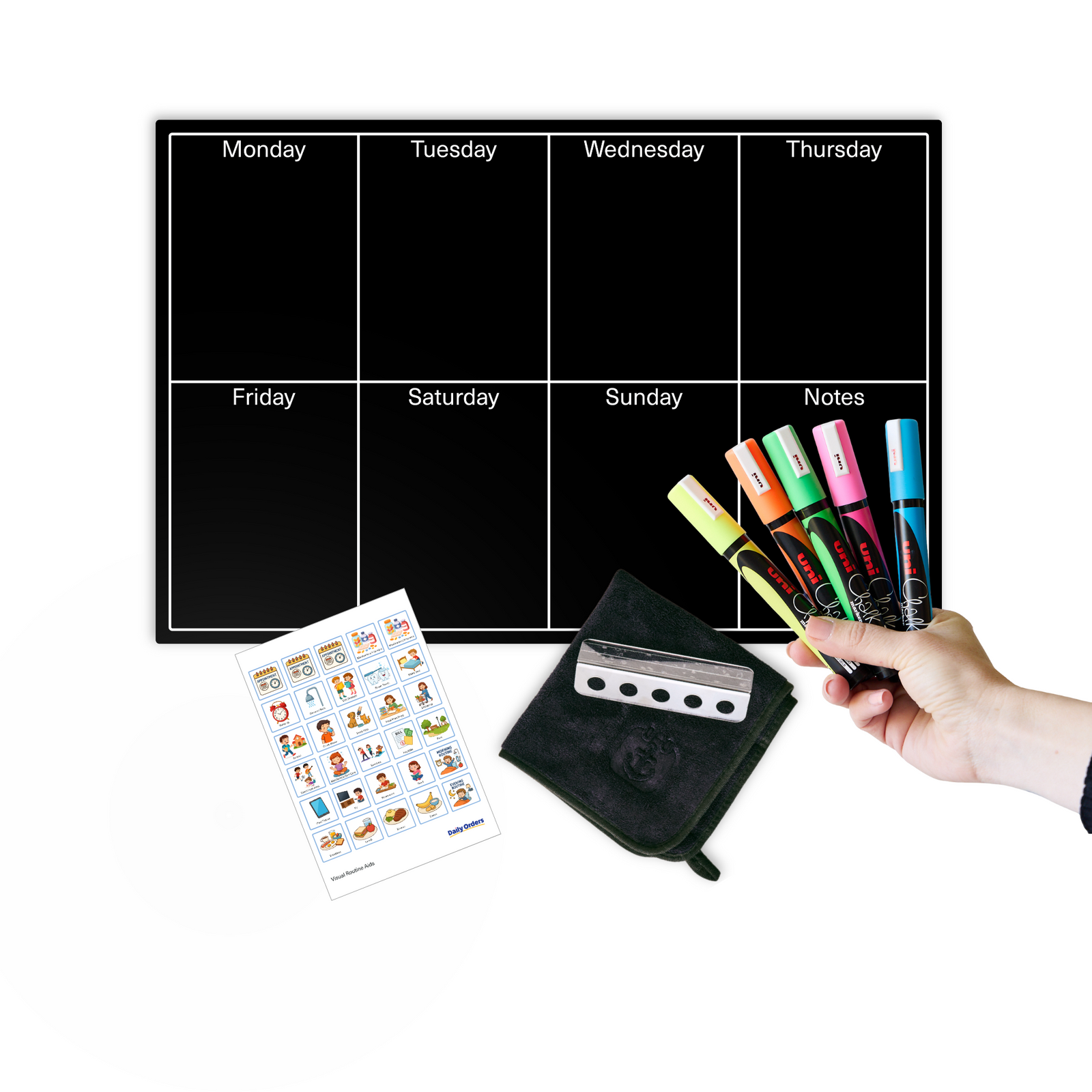 Daily Orders Weekly Planning Support Bundle | S - 40x60cm / Black