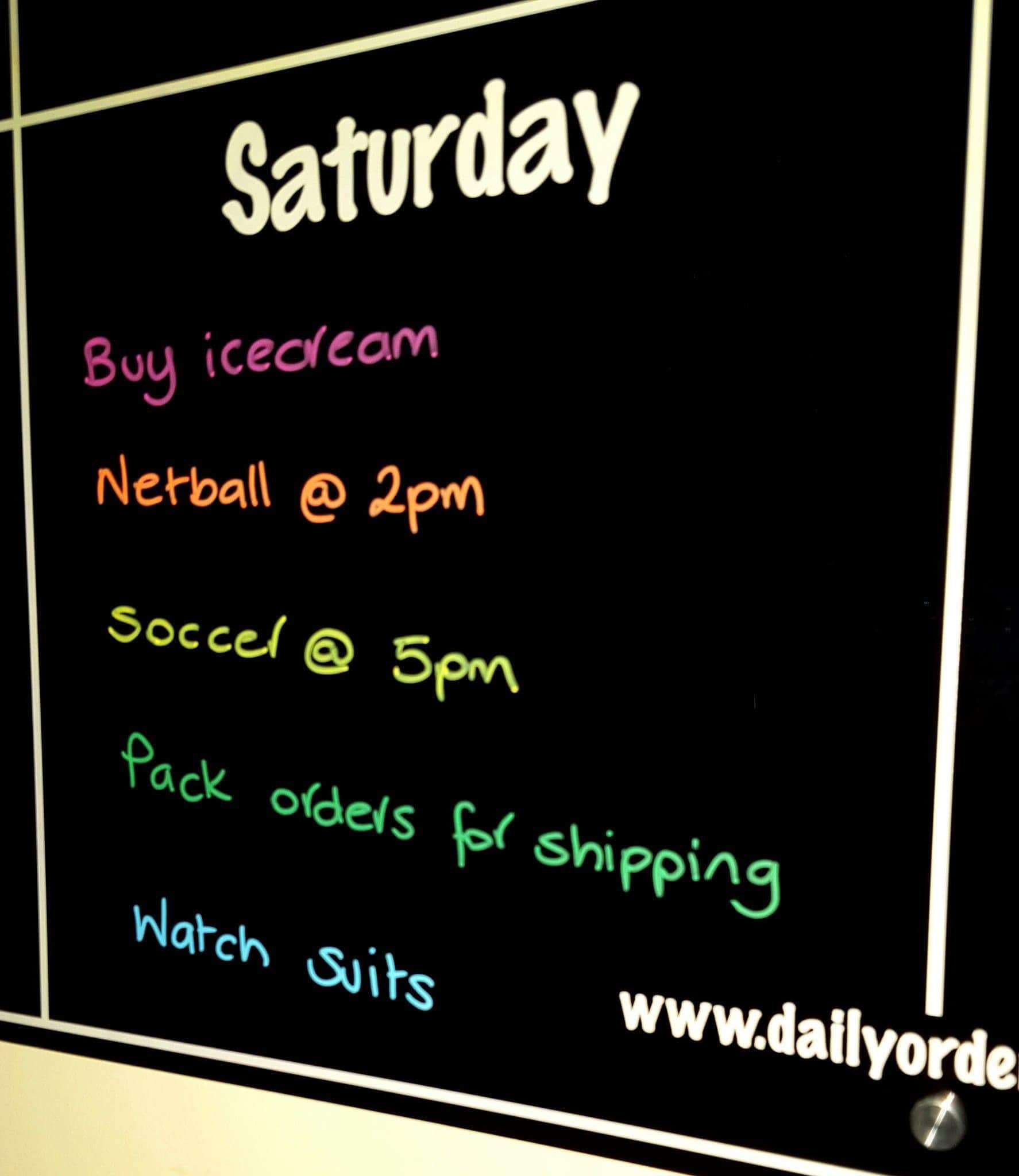 Saturday wall planner