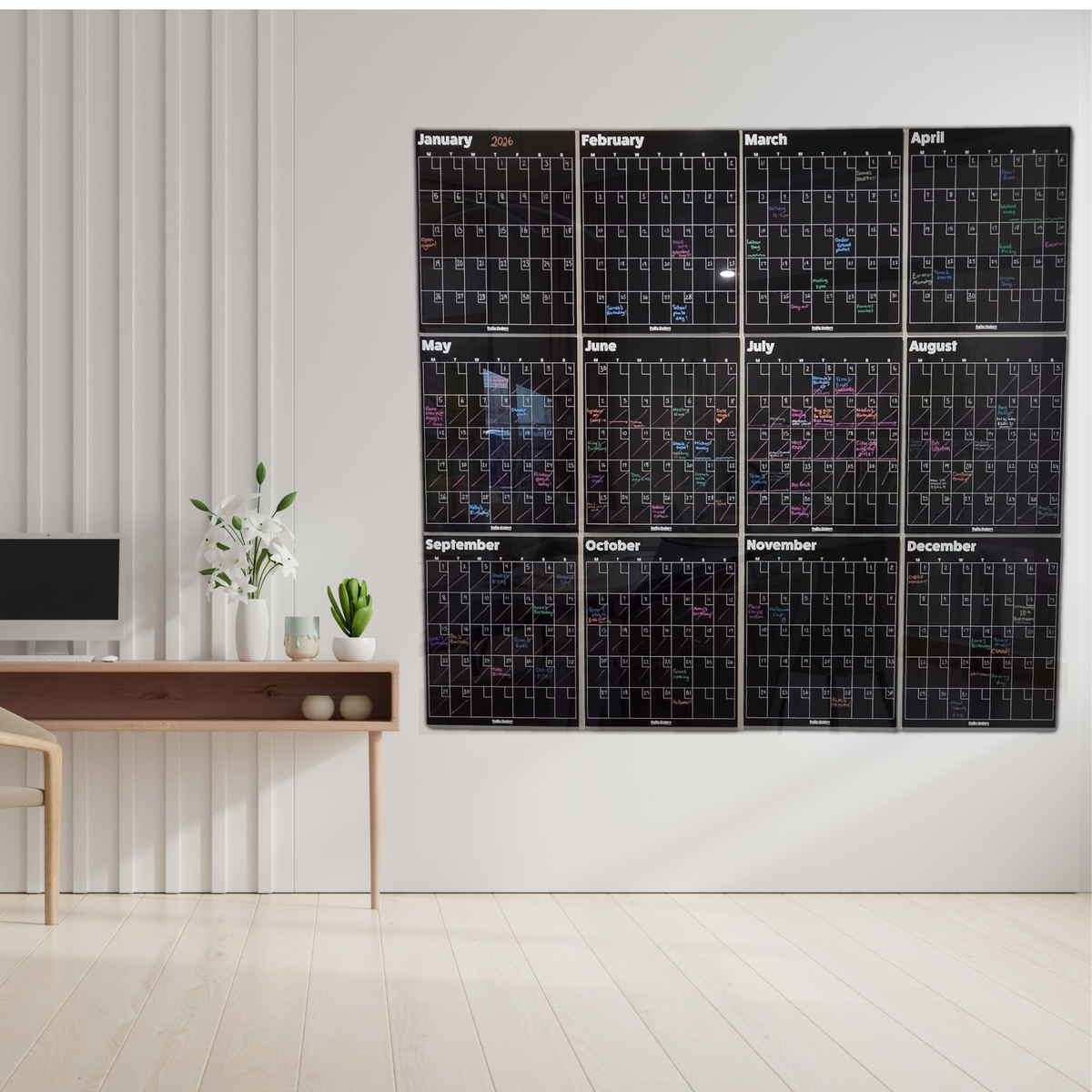 12 Month Planner - Portrait | Portrait | Black