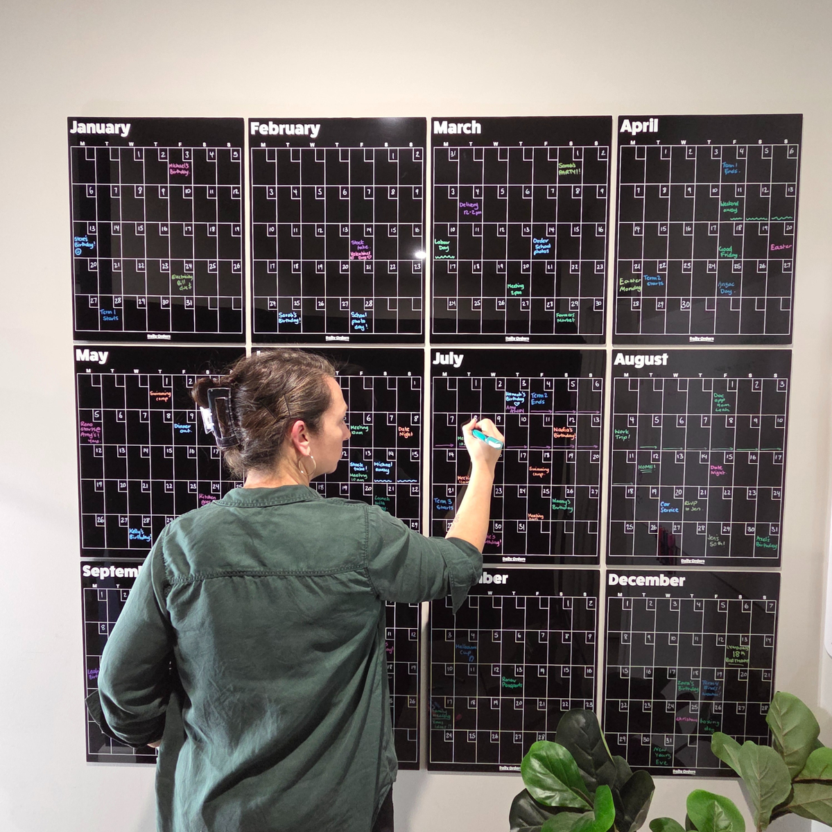 12 Month Planner - Portrait | Portrait | Black