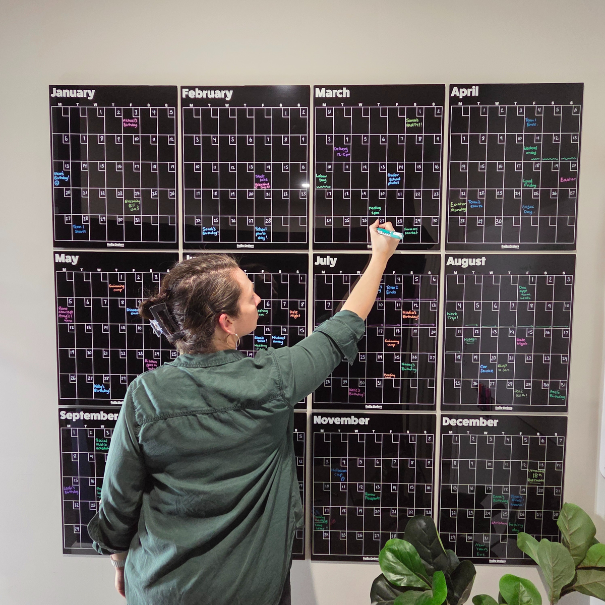 12 Month Planner - Portrait | Portrait | Black