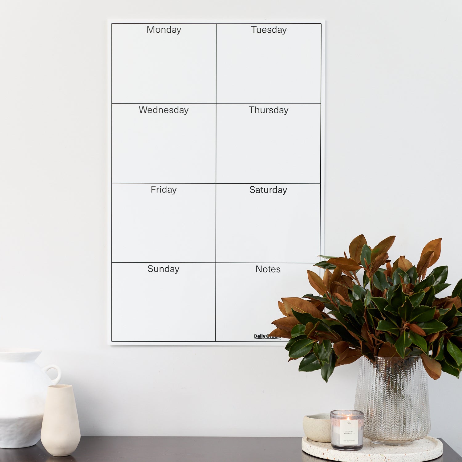 Daily Orders Weekly Wall Planner | S - 40x60cm / White