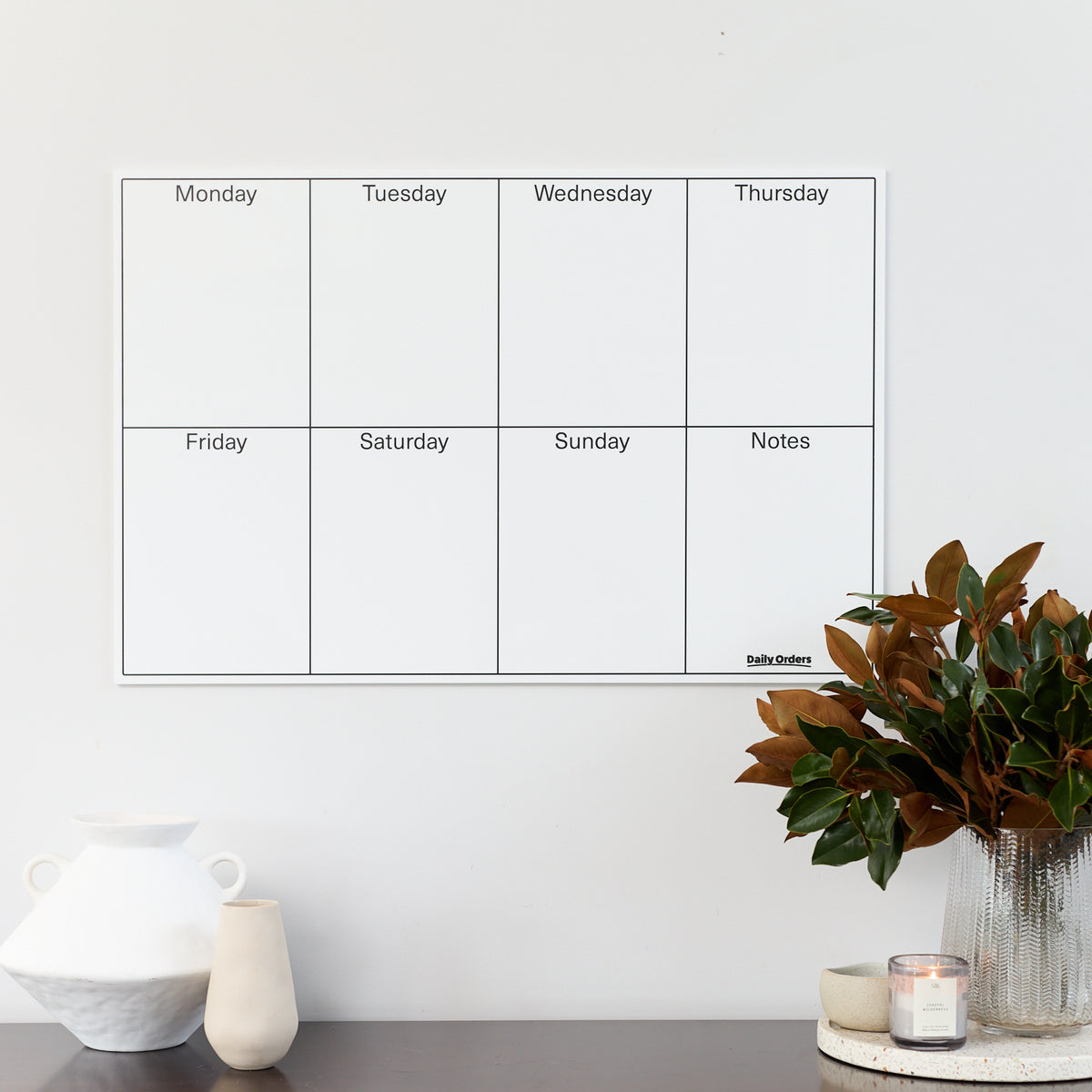 Daily Orders Weekly Planning Support Bundle | M - 60x90cm / White