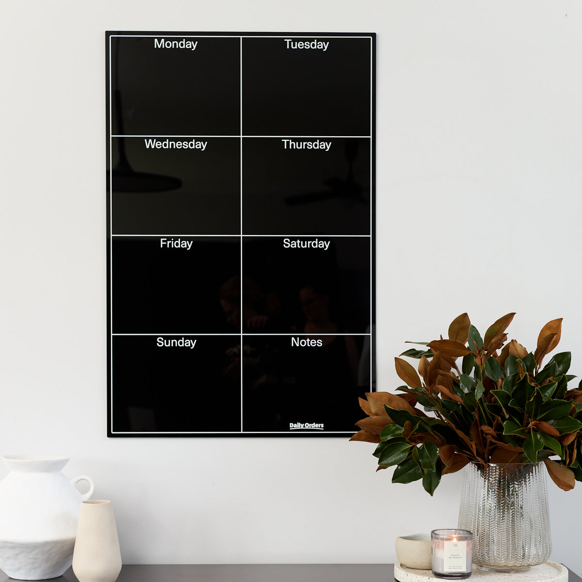 Daily Orders Weekly Wall Planner | M - 60x90cm / Black