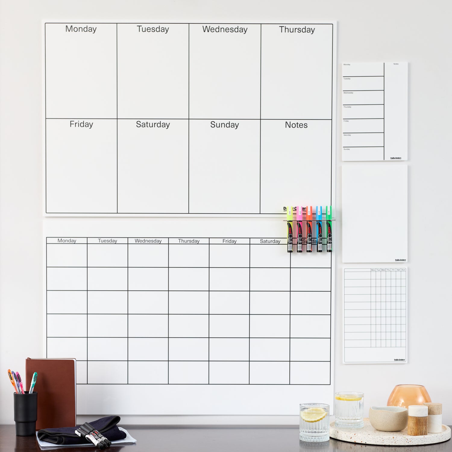 Daily Orders White Mega Planning Bundle | M - 60x90cm / White