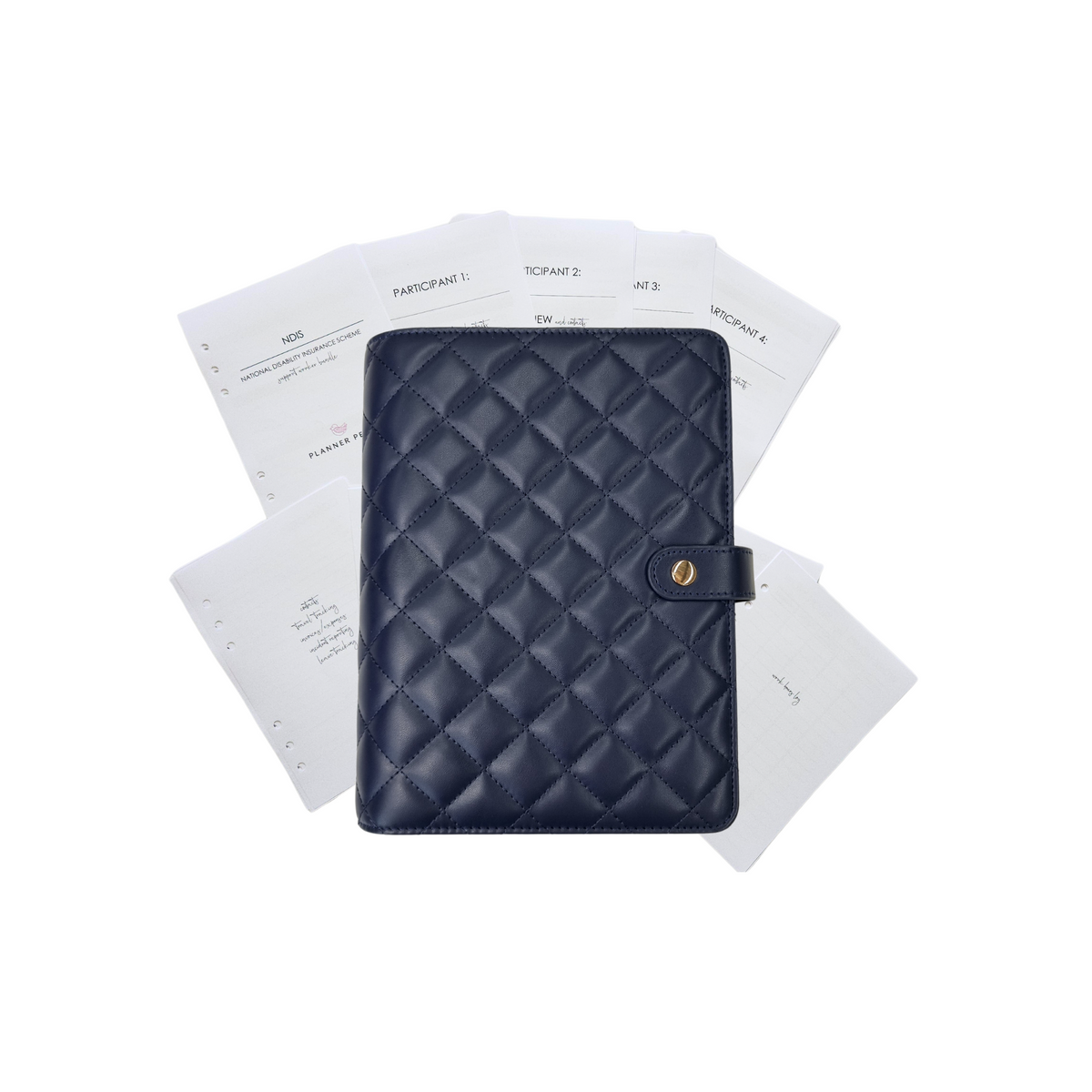 Planner Peace Diary Classic Navy Quilted Disability Support Worker Planner A5 | FY24/25 | Classic Navy Quilted