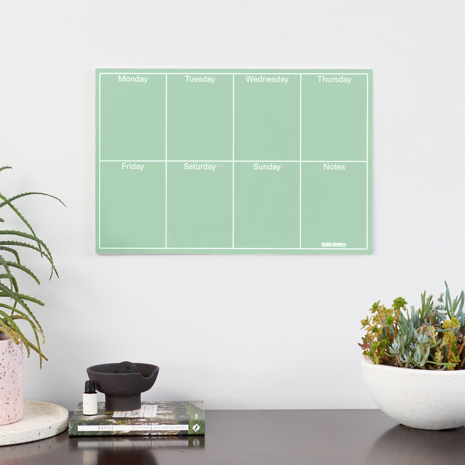 Daily Orders Weekly Planner S / Sage Weekly Wall Planner | Landscape | Sage