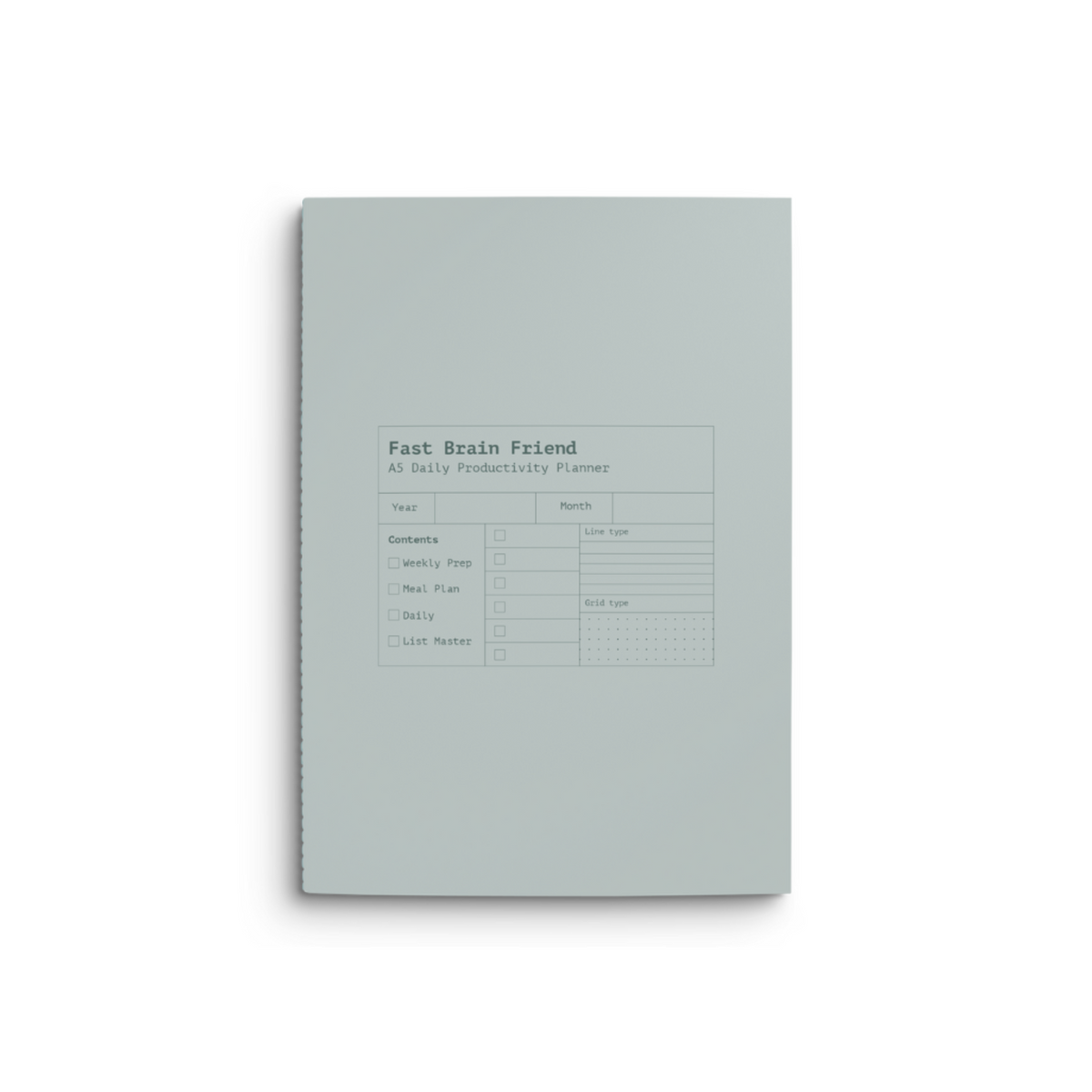 Fast Brain Daily Productivity Planner | Single Notebook | Blue Lagoon