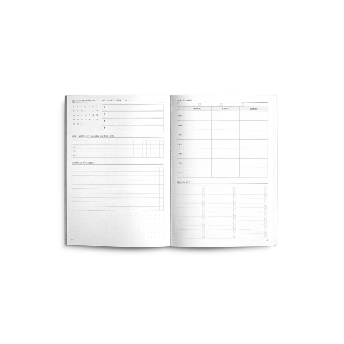 Fast Brain Daily Productivity Planner | Single Notebook | Eucalyptus