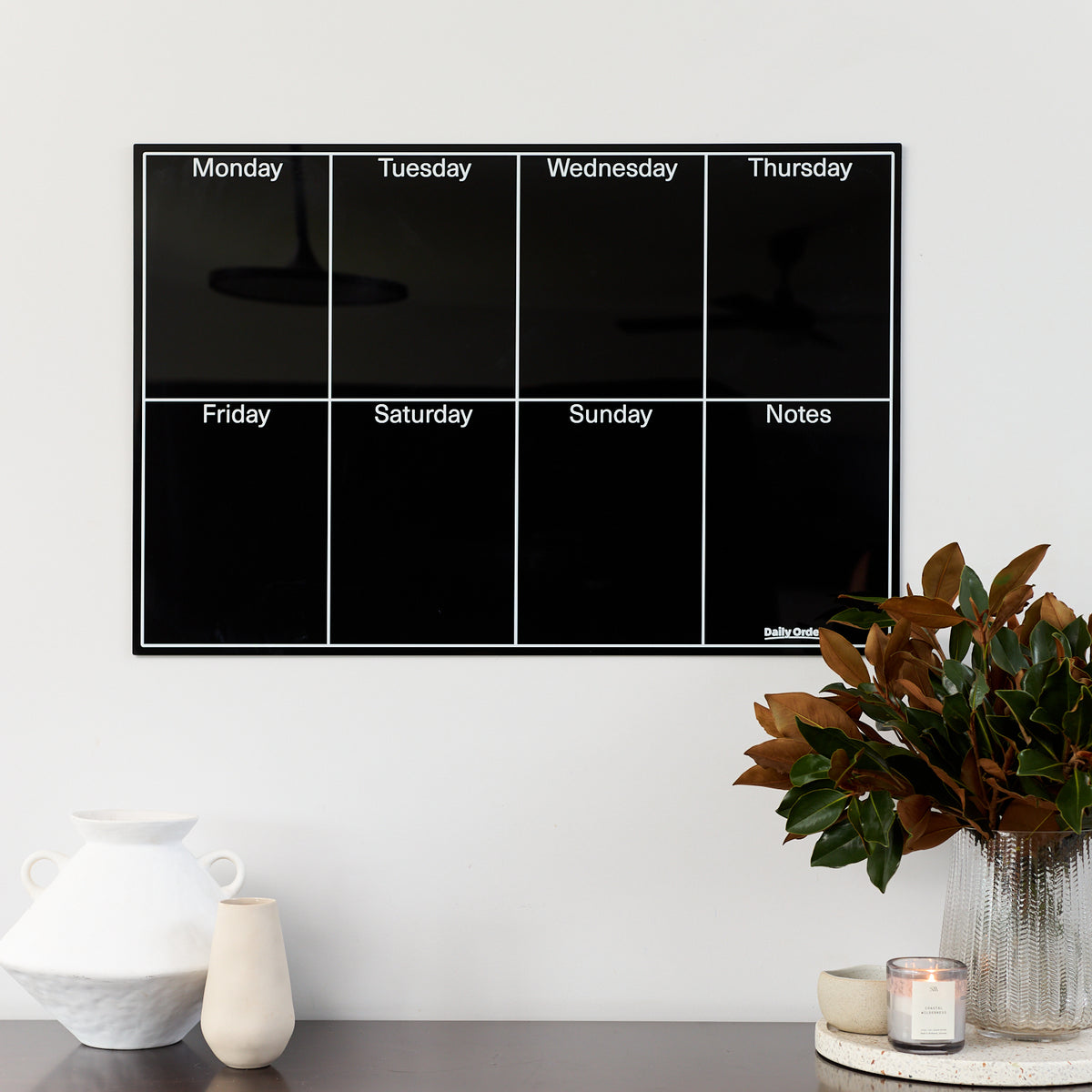 Daily Orders Weekly Wall Planner | M - 60x90cm / Black