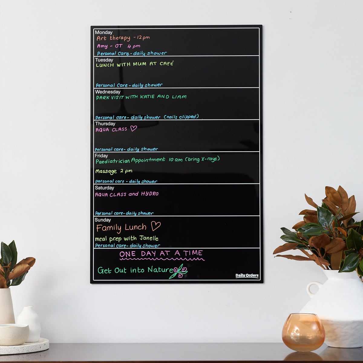 Daily Orders 7 Day Planner | M - 60x90cm / Black