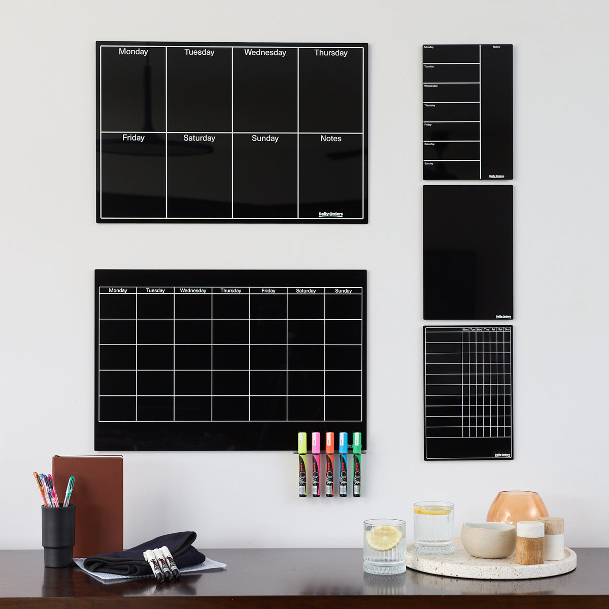 Daily Orders Black Mega Planning Bundle | S - 40x60cm / Black