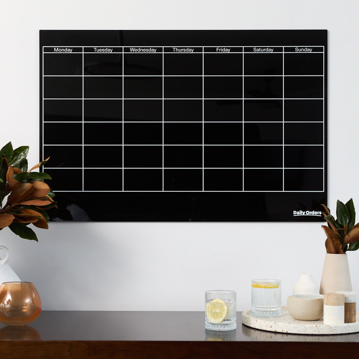 Daily Orders Monthly Wall Planner | M - 60x90cm / Black