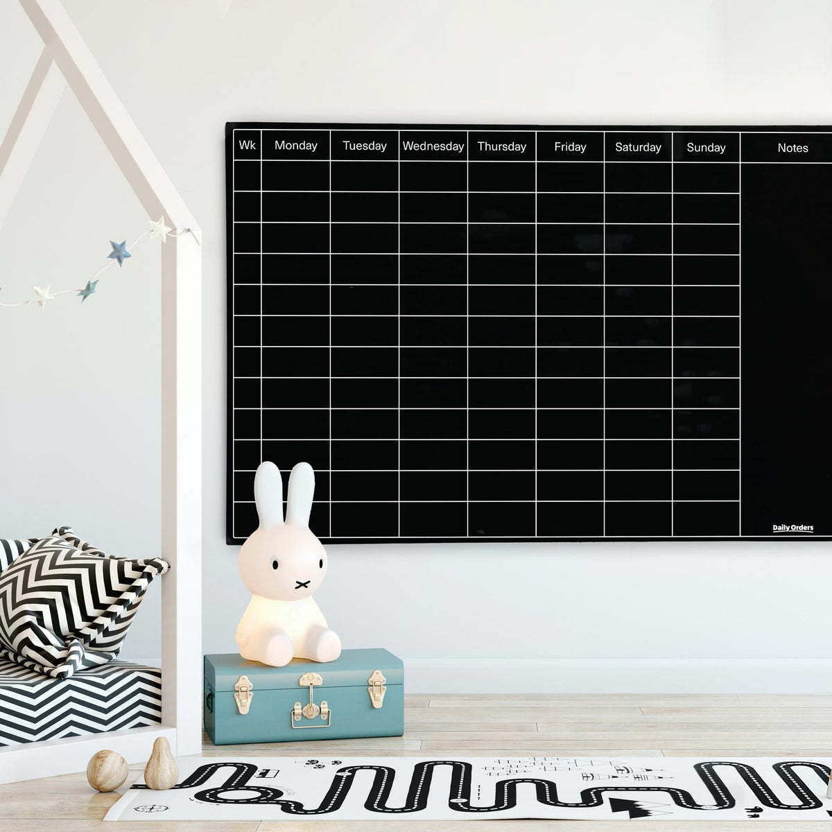 Daily Orders Planner M / Black Term Planner | Landscape | Black