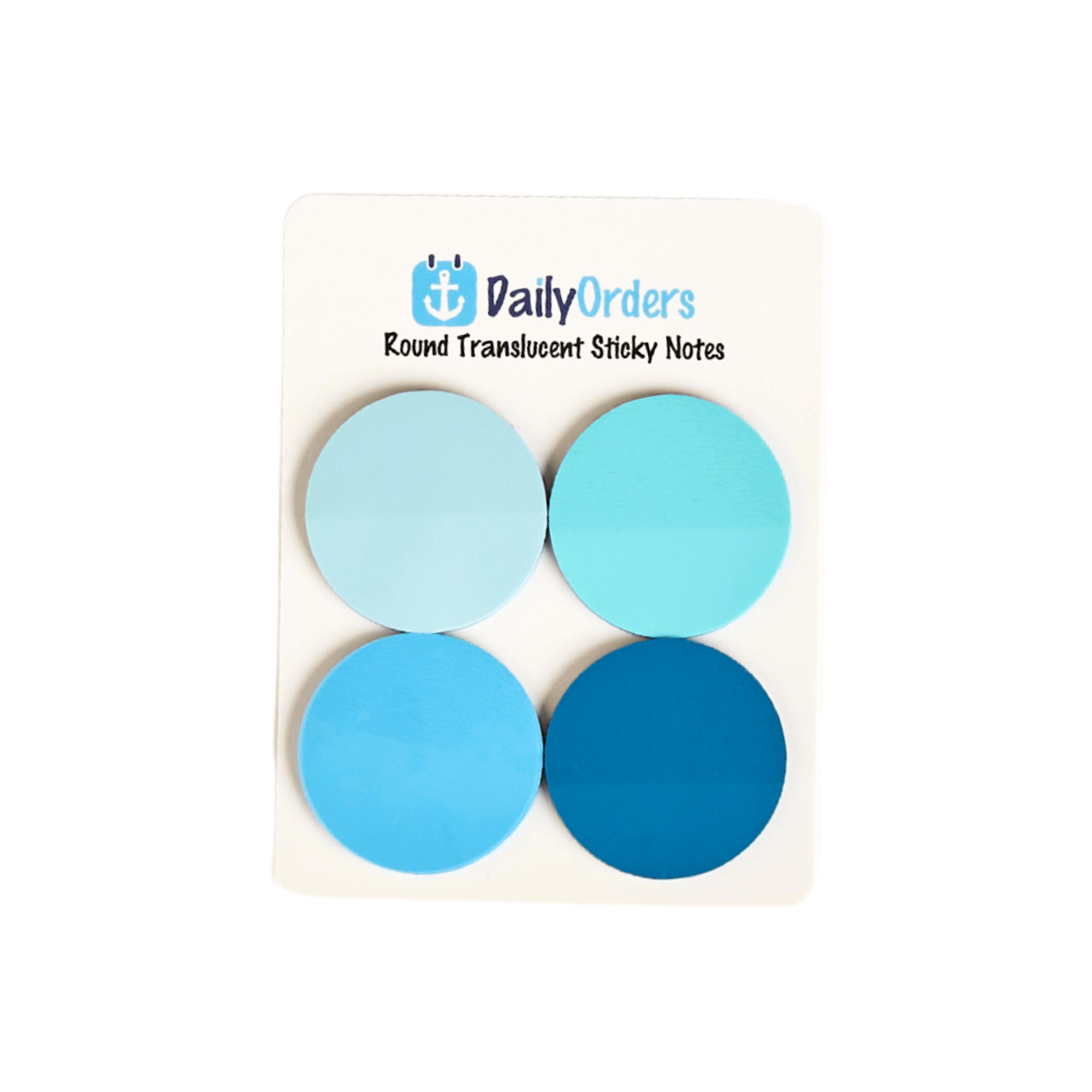 Daily Orders Stationery Blue Transparent Sticky Notes | Round | Blue