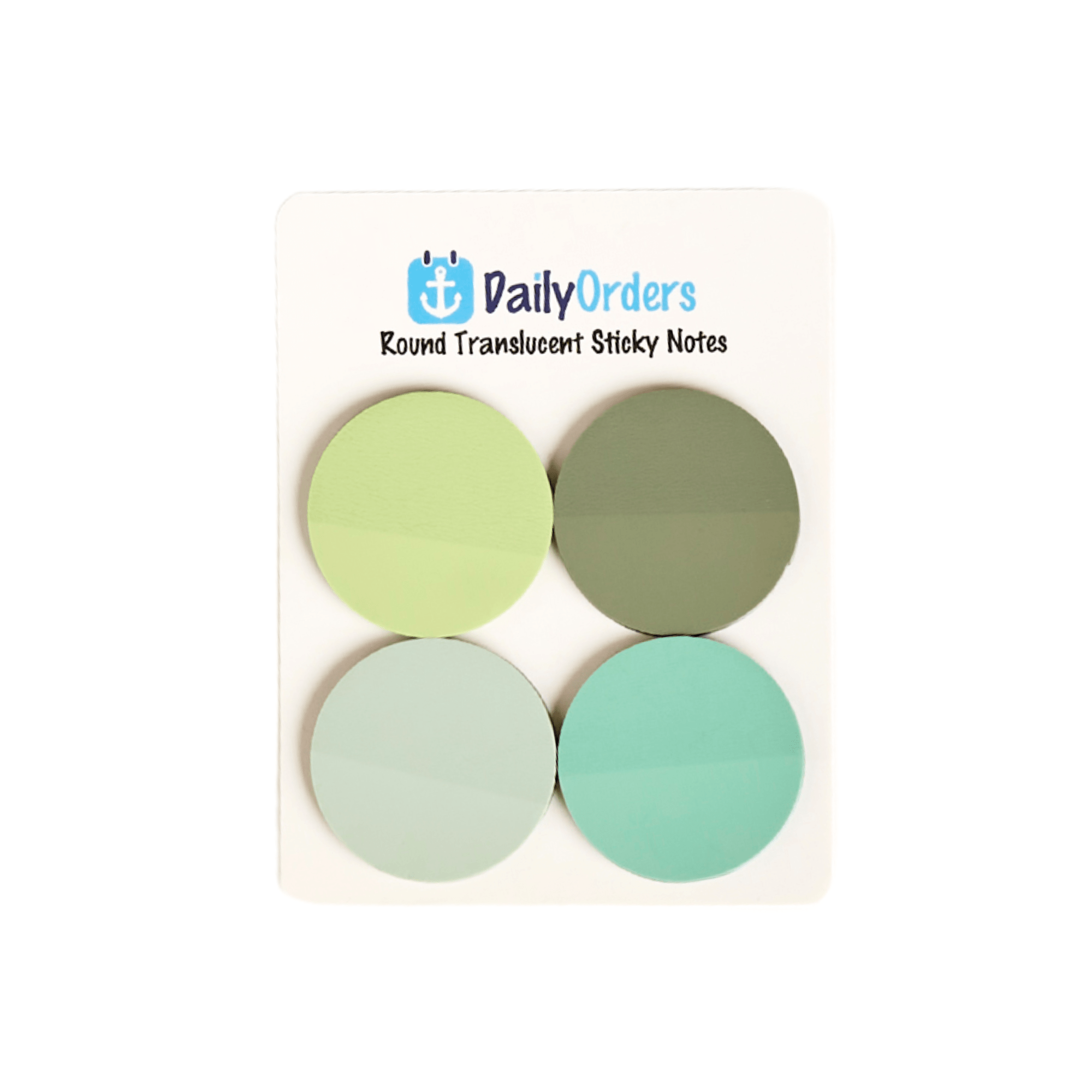 Daily Orders Stationery Green Transparent Sticky Notes | Round | Green