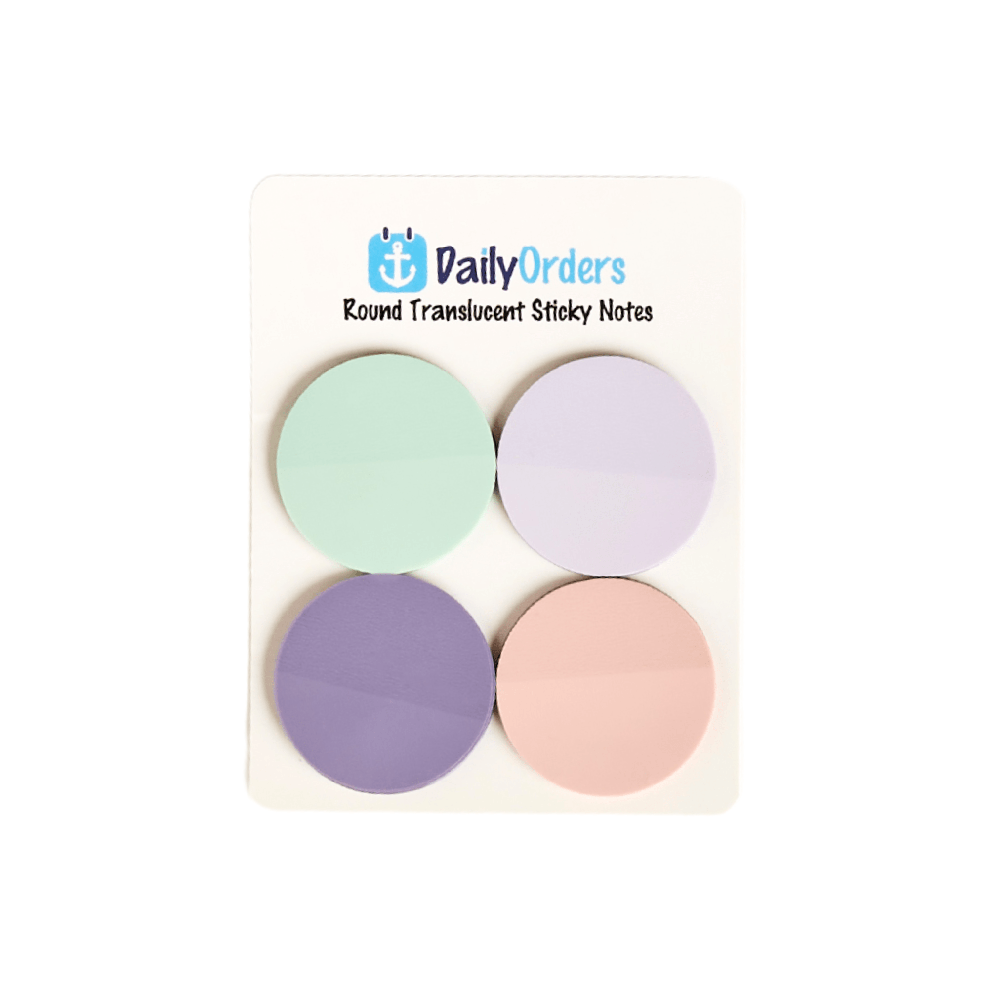 Daily Orders Stationery Pastel Transparent Sticky Notes | Round | Pastel