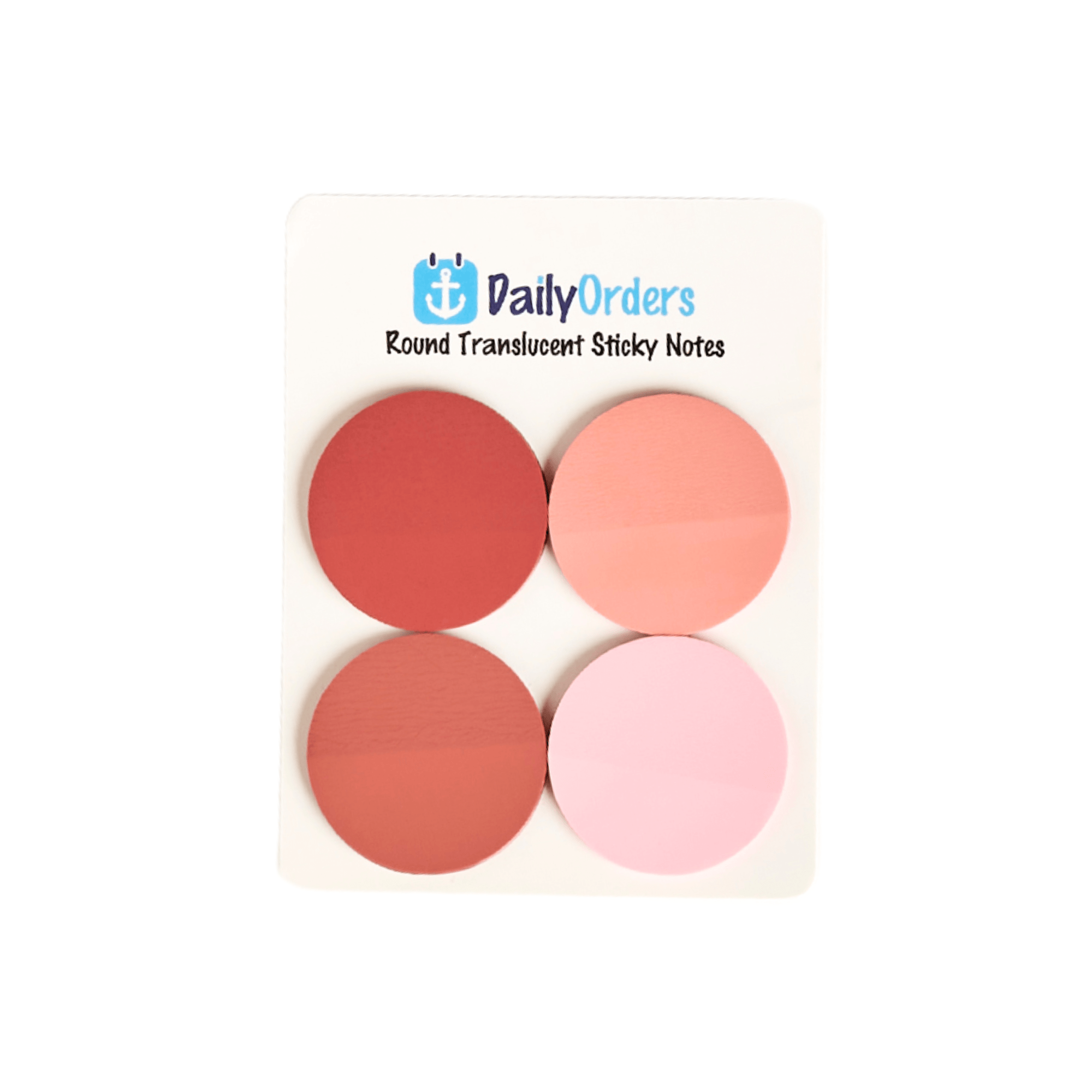 Daily Orders Stationery Red Transparent Sticky Notes | Round | Red