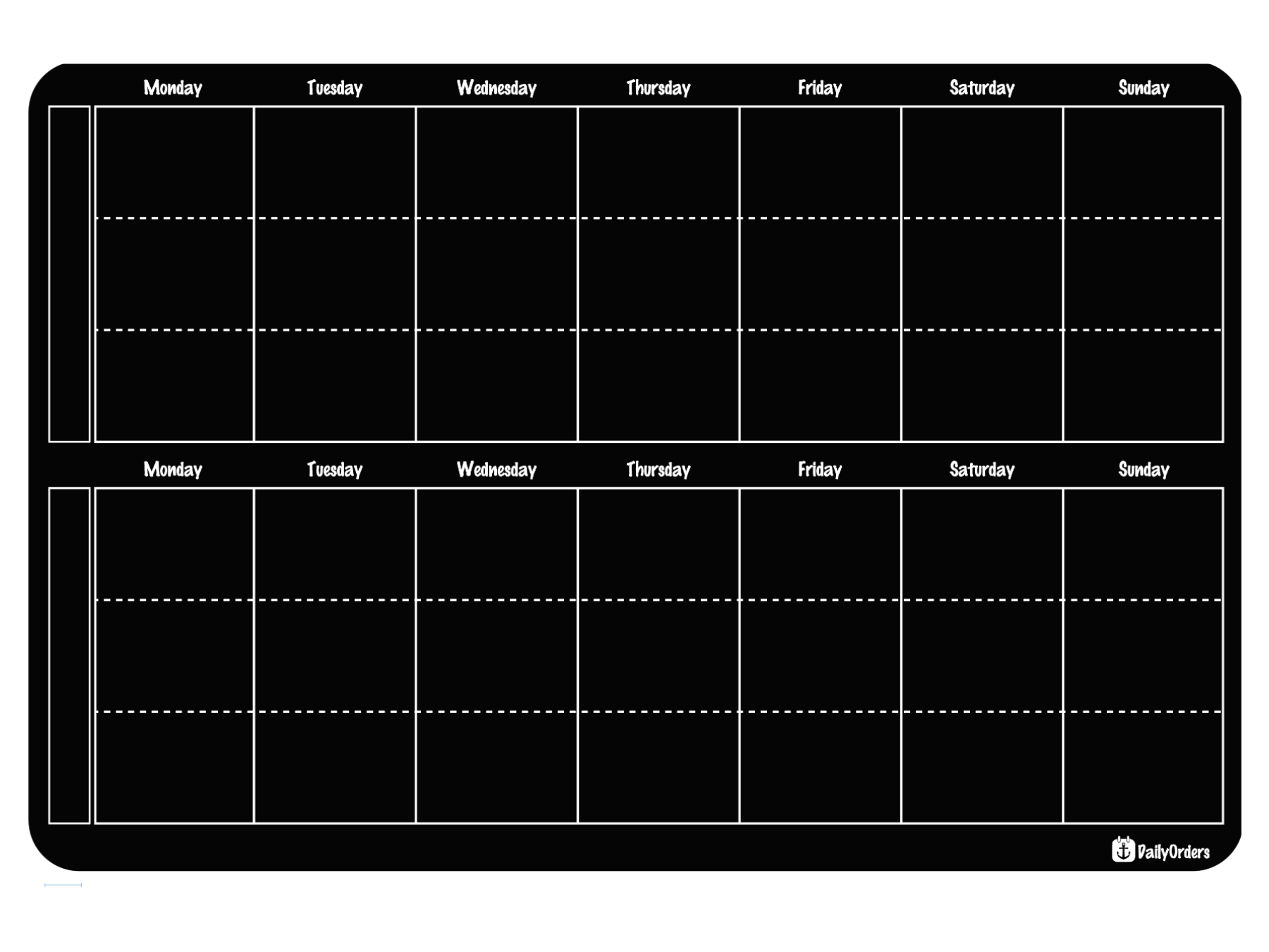 Daily Orders Weekly Planner Black Fortnight Planner - Small