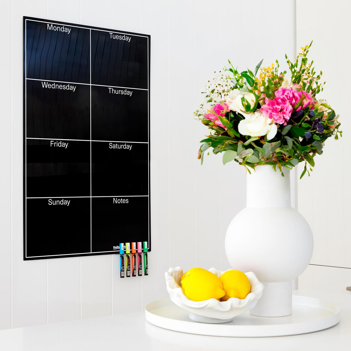 Daily Orders Weekly Wall Planner | M - 60x90cm / Black