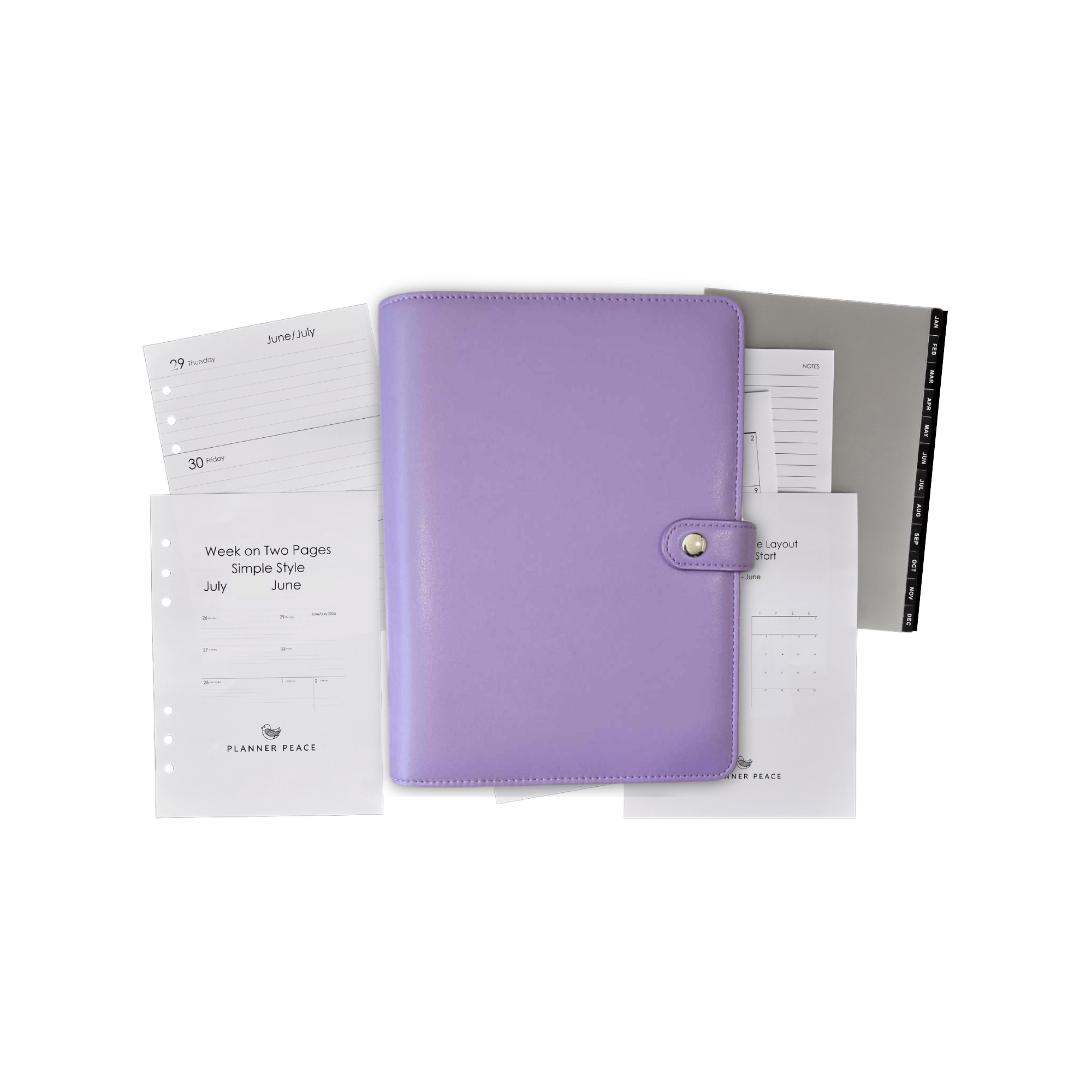 Planner Peace Diary Annual Planner A5 | Undated | Purple Orchid