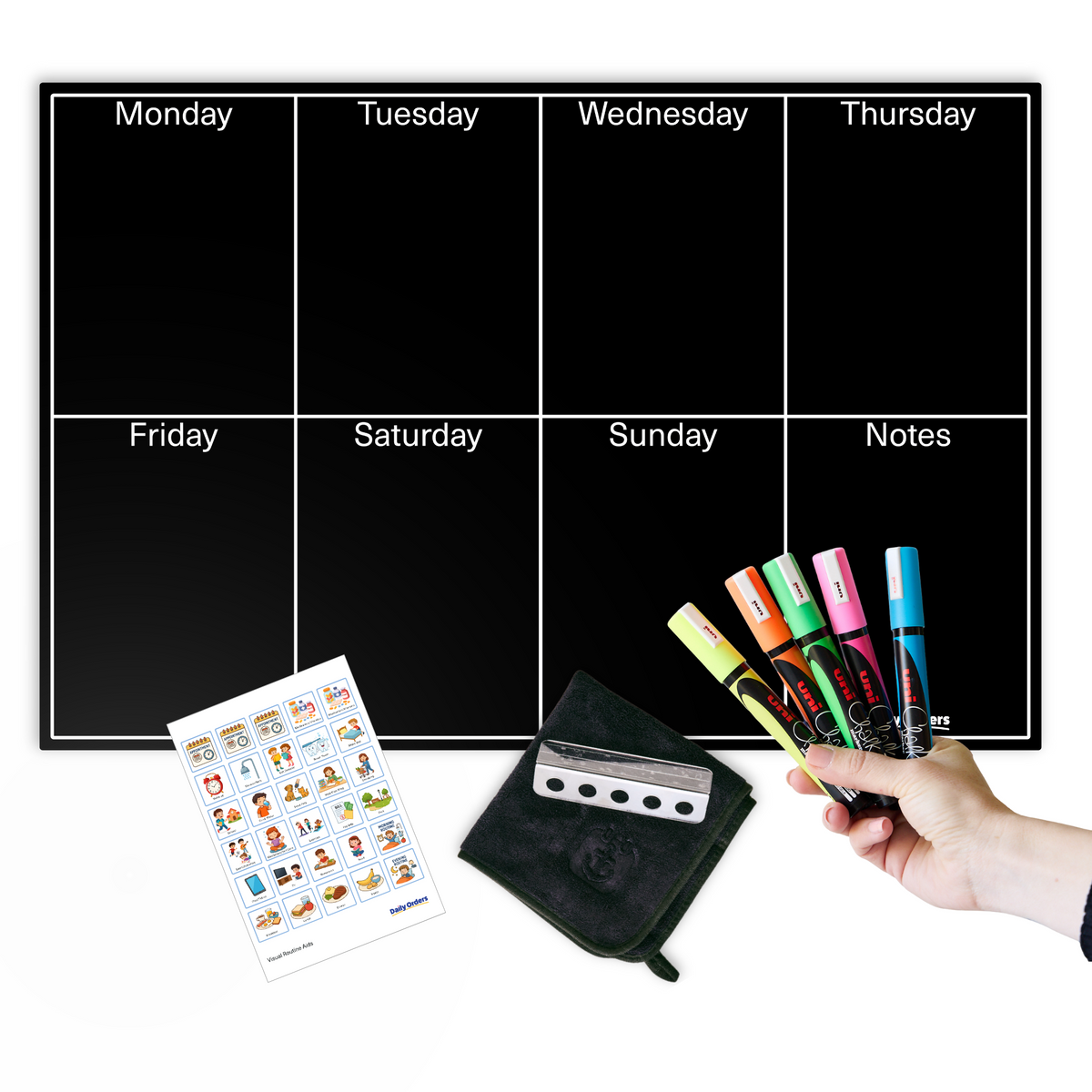 Daily Orders Weekly Planning Support Bundle | M - 60x90cm / Black