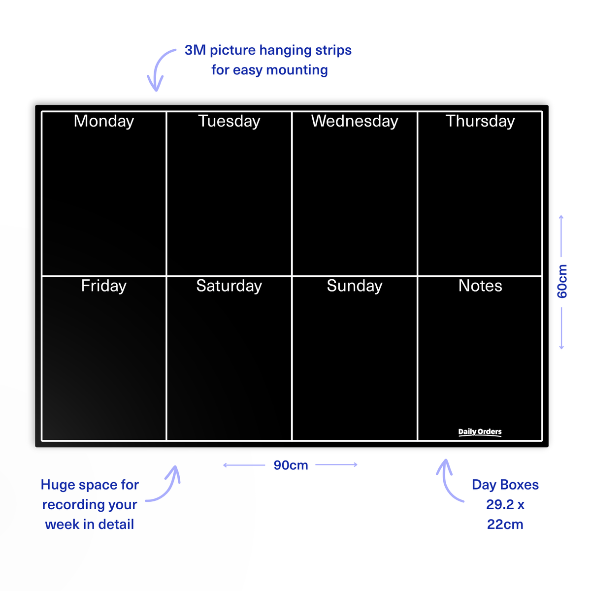 Daily Orders Weekly Planning Support Bundle | M - 60x90cm / Black