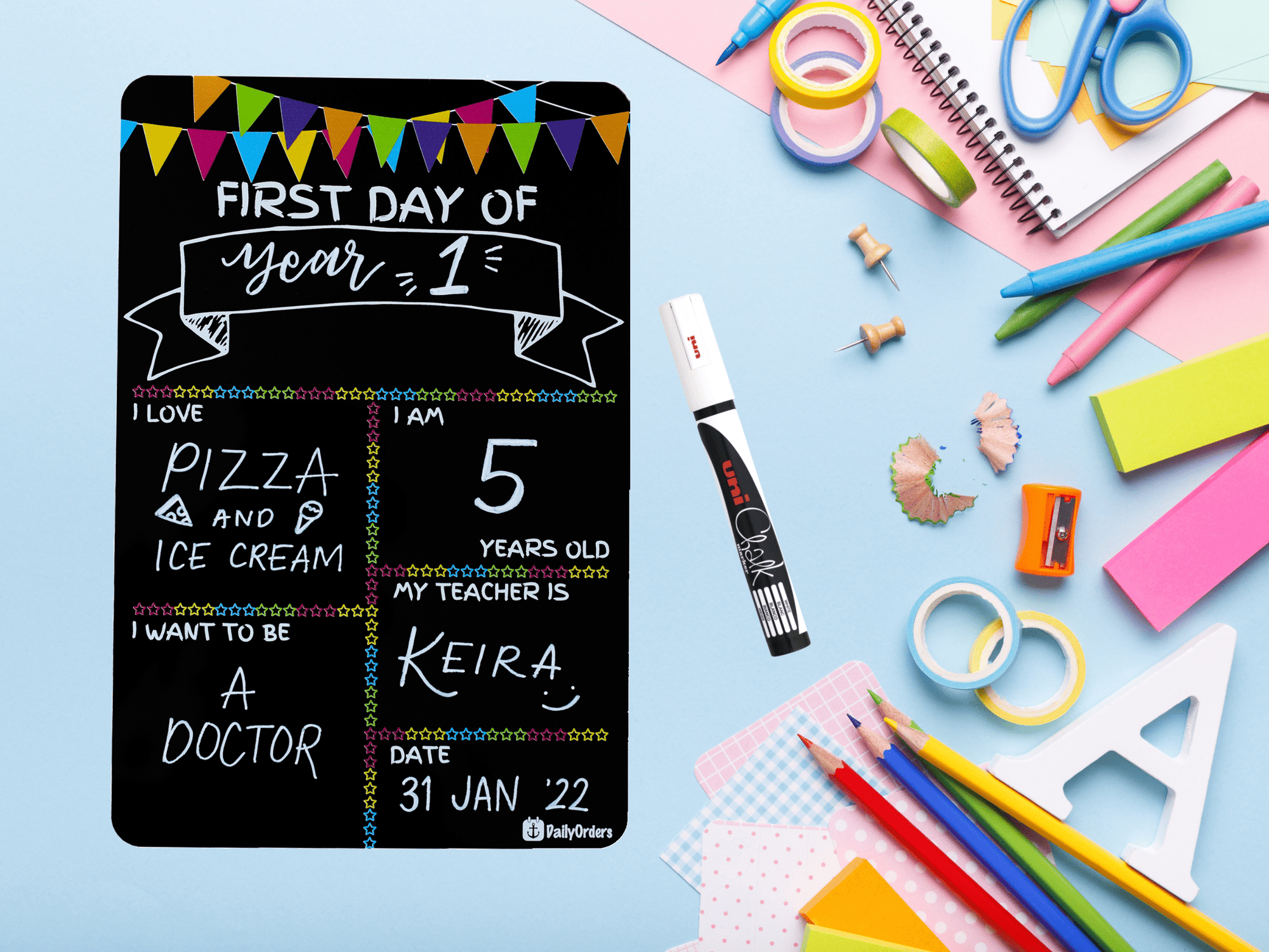 Daily Orders Mini Planners First day of school / Last day - Double Sided